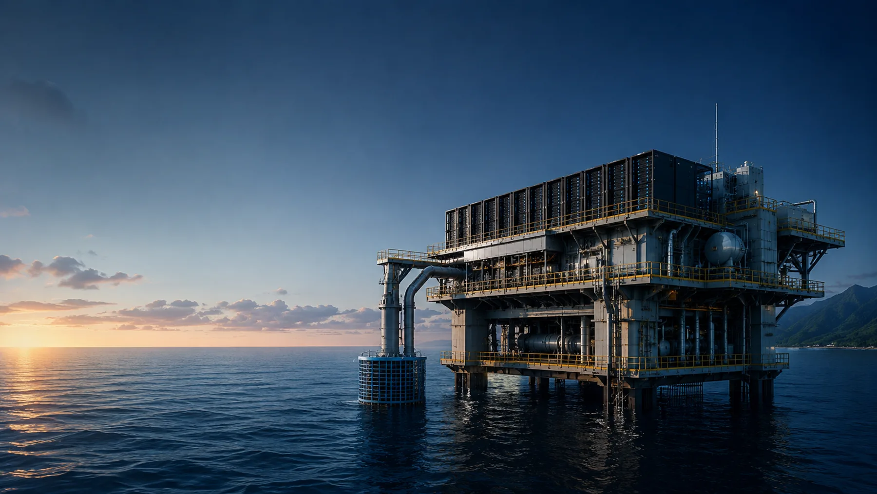 Conceptual offshore ocean-infrastructure platform supporting high-density computing